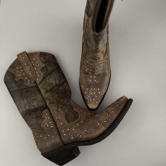 Sterling River Cowgirls SR2032 Leather Brown/Cherry Western 8.5 Womens Rhineston - Picture 1 of 13